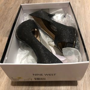 Nine West Chantilly Sparkly Black Pumps